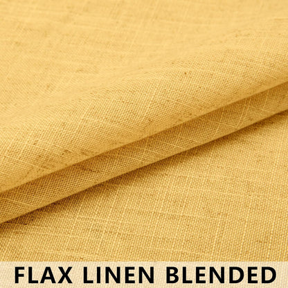 Mrs.Naturall Lemon Yellow Curtains 45 Inch Length for Kitchen, Sunflower Decor Rod Pocket Short Semi Sheer Bright Curtains for Bathroom Window