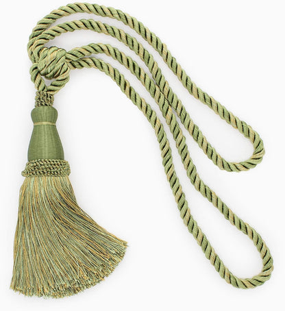 DÉCOPRO Elegant Lustrous Curtain Tassel Tieback, Tassel Length 8 1/2" (21.5cm), Spread 30" (76cm) # TBC085, Lemongrass Green #PR12 (Light Green, Yellow Green, Yellow Gold) Individually Sold