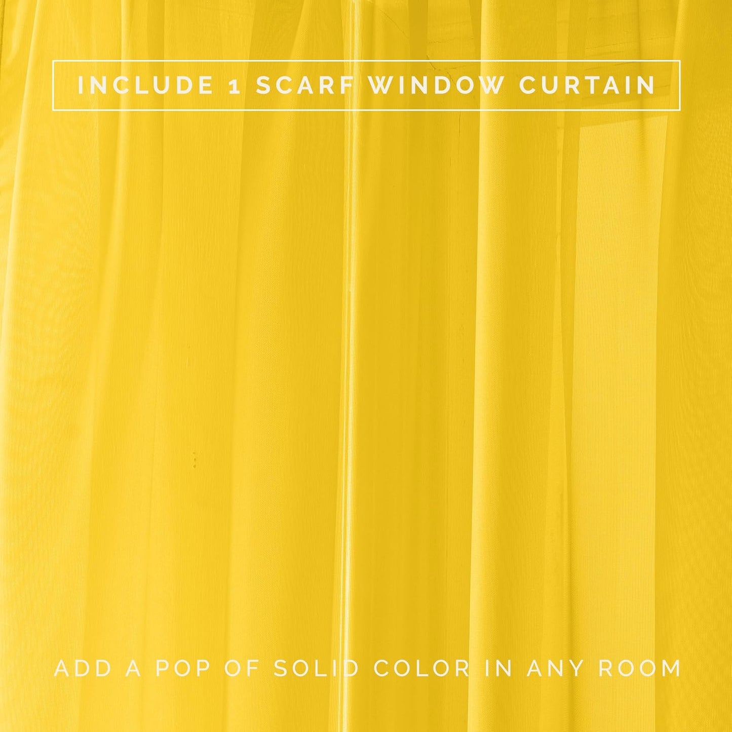 Elegant Comfort Lightweight Sheer Voile Window Scarf Valance - 216 Inch Long - 1 Panel Sheer Curtain for Living Room, Event Decor, Bedroom, (1 Piece) 55" X 216'' Long, Neon Yellow