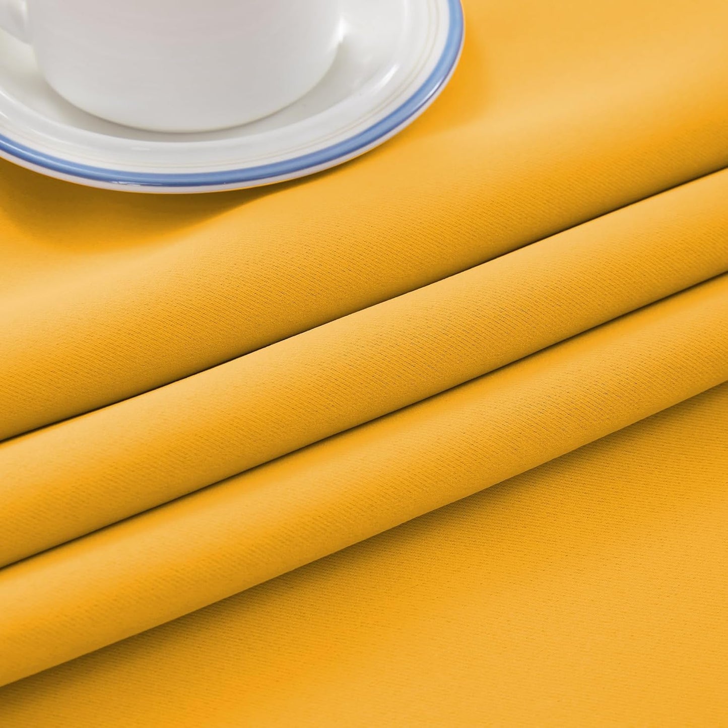 HUTO Blackout Curtains and Drapes for Bedroom - Extra Long Room Darkening Thermal Insulated Solid Window Antique Copper Grommet Draperies for Living Room (Gold Yellow, 1 Pair, 52 x 96-Inch)