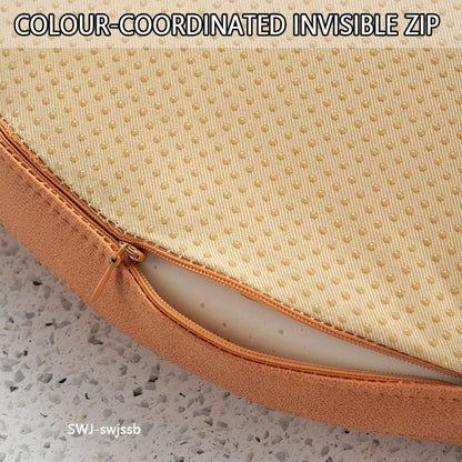 Waterproof Seat Cushions for Kitchen Chairs，Memory Foam Seat Cushion Round Stool Cushion Chair Pad Indoor Outdoor Cushion with Invisible Zip(Lemon Yellow,30cm/12inch)