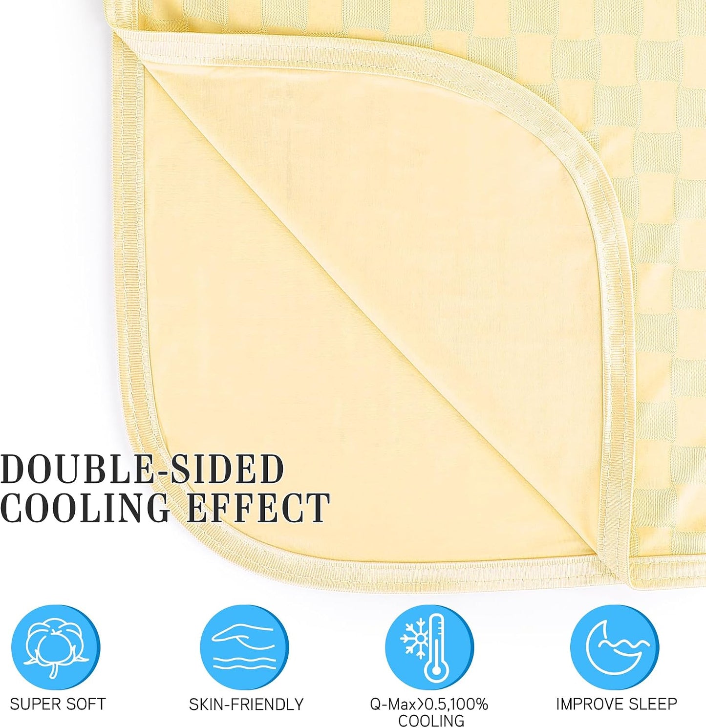 AmyHomie Cooling Summer Blanket with Double Sided Cold Effect, Breathable, Lightweight, Arc-Chill Q-Max>0.5 Cool Fiber, for Hot Sleepers Night Sweats, Dark Gray Checkered, 90"x90"Queen Size