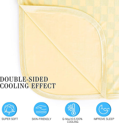 AmyHomie Cooling Summer Blanket with Double Sided Cold Effect, Breathable, Lightweight, Arc-Chill Q-Max>0.5 Cool Fiber, for Hot Sleepers Night Sweats, Dark Gray Checkered, 90"x90"Queen Size