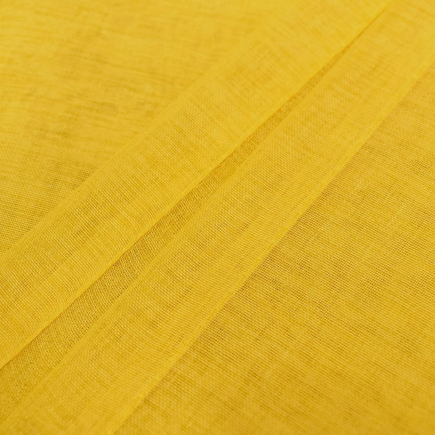 Yellow Sheer Curtains 90 inches Long Sheers Living Room Voile Bedroom Kitchen Basement Linen Textured Window Curtain Panels Drapes Light Filtering Rod Pocket 2 Panels 52"x90"