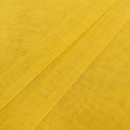 Yellow Sheer Curtains 90 inches Long Sheers Living Room Voile Bedroom Kitchen Basement Linen Textured Window Curtain Panels Drapes Light Filtering Rod Pocket 2 Panels 52"x90"