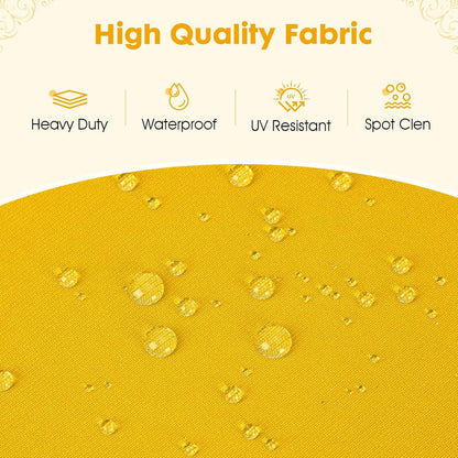 Outdoor Chair Cushions Set of 4 Fade Water Resistant, Patio Furniture Cushions with Non-Slip Ties,Square Cushions for Outdoor Furniture and Lawn Dining Chairs, 18.5 x 16 x 3, Yellow