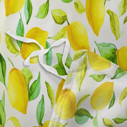 Yellow Duvet Cover Set King Size, Kids Teens Hand Drawn Leaves and Lemon Bedding Set, 3 Piece Soft Microfiber Comforter Cover (104 x 90 in) with 2 Pillowcase