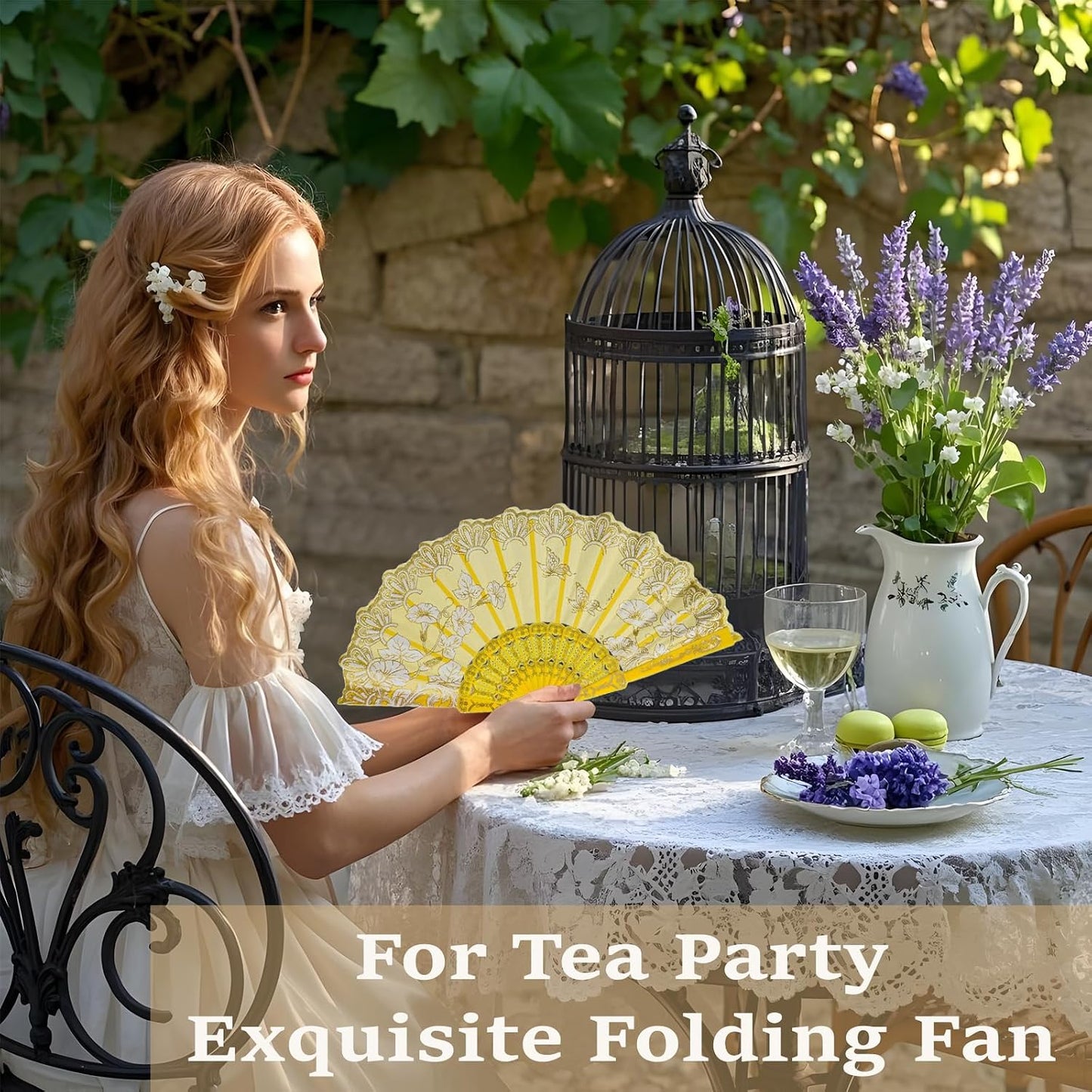30 Pack Folding Fans – Handheld Spanish Style Fans,Bulk Hand Fans for Wedding, Tea Party, Dance, Church,Performance, Home Decorations, Festival, Gift,Yellow