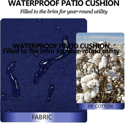 2 Pack Patio Chair Cushion 19x19x3 Inch Indoor & Outdoor Chair Cushions Waterproof Seat Cushion for Patio Furniture Tieless Anti-Slip Tufted Chair Cushion(Bright Yellow)