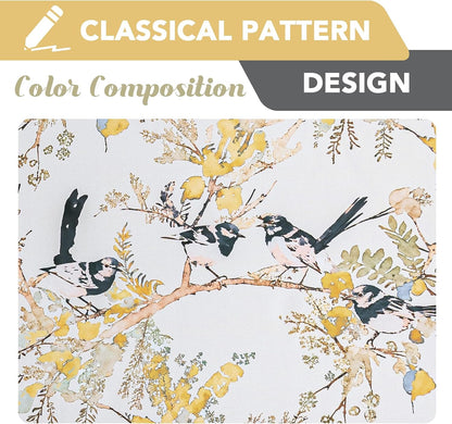H.VERSAILTEX Floral 100% Blackout Curtains 84 inch Length 2 Panels Vintage Curtains Light Blocking Grommet Printed Patterned Thermal Insulated Yellow Flower Curtain for Living Room, Mustard/Black