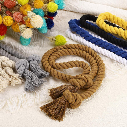 uxcell 2Pcs Rope Curtain Tiebacks, 30" Polyester Tassel Curtain Drapes Holdbacks Hand-Woven Decorative Tie Backs for Home Office Decor, Yellow