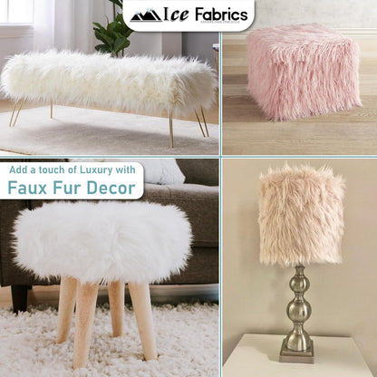 Ice Fabrics Craft Faux Fur Fabric Pre Cut Rolls - 2"x60" Fur Ribbon Mohair Fabric Strips - Super Soft and Fuzzy - Perfect for Crafts, Costumes & Decoration - Yellow - 2x60