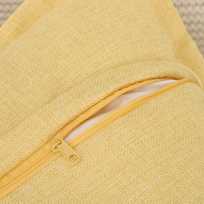 MADIZZ Pack of 2 Faux Rustic Linen Throw Pillow Covers with Flange Edge Soft Boho Natural Decorative Pillowcases for Sofa Living Room Modern Throw Pillows for Bed 16x16 Inch Yellow