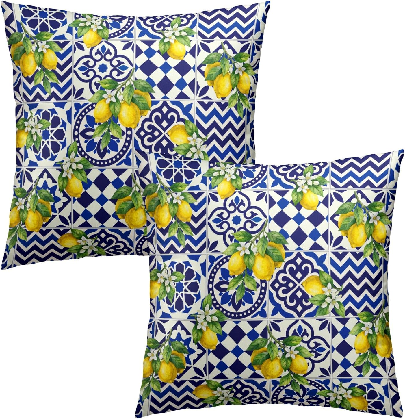 Lemon Mexican Tilt Pillow Covers 18x18 Inch Set of 2 Lemon Decor Italian Gifts Throw Pillow Cases Spring Summer Party Holiday Decorative Cushion Covers for Couch Bed Sofa Home Decor