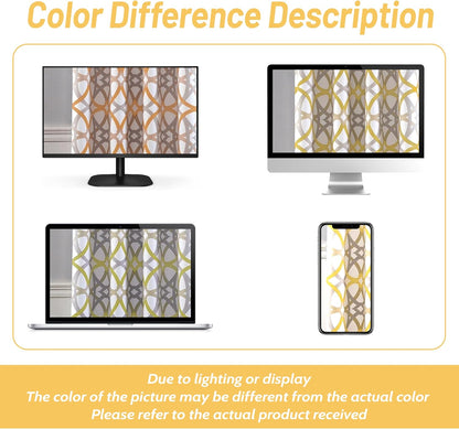 DriftAway Alexander Blackout Valances for Windows Thermal Insulated Kitchen Topper Geometric Moroccan Mid Century Pattern Match Thick Bathroom Curtain Valance Rod Pocket 52 Inch by 14 Inch Yellow/Gray