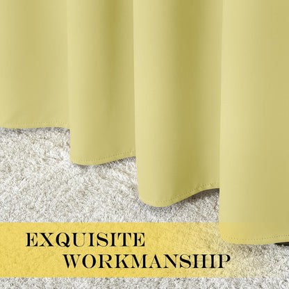 NICETOWN Paler Yellow Blackout Curtains for Bedroom 72 Inches Long, Thermal Insulated Room Darkening Grommet Window Curtains for Living Room Nursery, 66 inch x 72 inche, 1 Panel