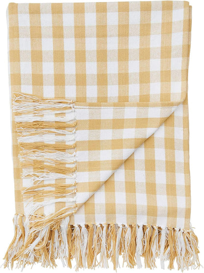 C&F Home Ashford Yellow Cornsilk 100% Cotton Accent Throw Blanket 50" x 60"