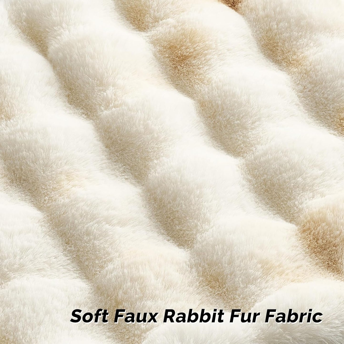 FUTEI Pack of 2 Faux Fur Throw Pillow Covers 12x20 Inch Soft Raised Textured Decorative Pillowcase Modern Farmhouse Accent for Couch Bed Living Room, Yellow White