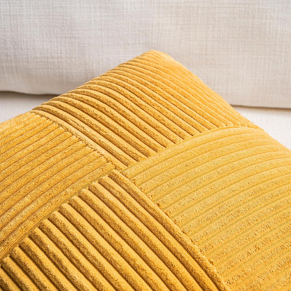 Fancy Homi 2 Packs Sunflower Yellow Spring Decorative Throw Pillow Covers 18x18 Inch for Living Room Couch Bed Sofa, Gold Yellow Home Decor, Soft Corss Corduroy Patchwork Textured Cushion Case 45x45cm