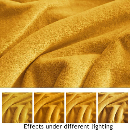 KMUSET Fleece Blanket Honey Yellow Lightweight Super Soft Cozy Fuzzy Bed Blankets Microfiber Factory Shop