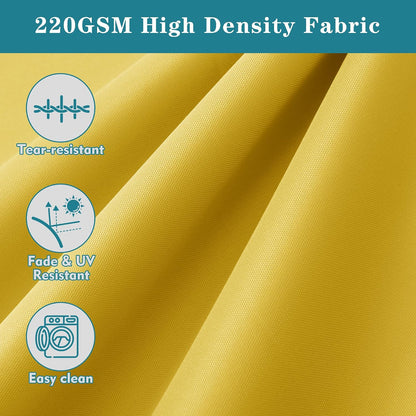 Outdoor Bench Cushion 48 x 18 Inch Thick Waterproof Porch Swing Cushions with Tie Patio Furniture Chair Cushion Bench Pad Color Fastness Backyard Seat Pads, Yellow