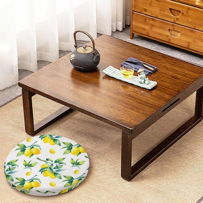 Yellow Lemons Premium Round Memory Foam Seat Cushion，Removable Cover, All Season Comfort, Durable Support