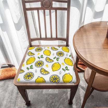 Yellow Lemon Pattern Chair Seat Cushion Soft Chair Pad for Dining Office Home Decor 13.8 X 15 Inch