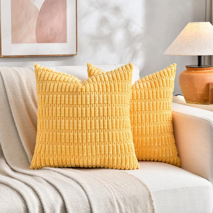 Fancy Homi 4 Packs Decorative Throw Pillow Covers for Living Room Couch Bed, Modern Farmhouse Boho Home Décor Accent Cushion Case, 18" x 18", Yellow Green Series