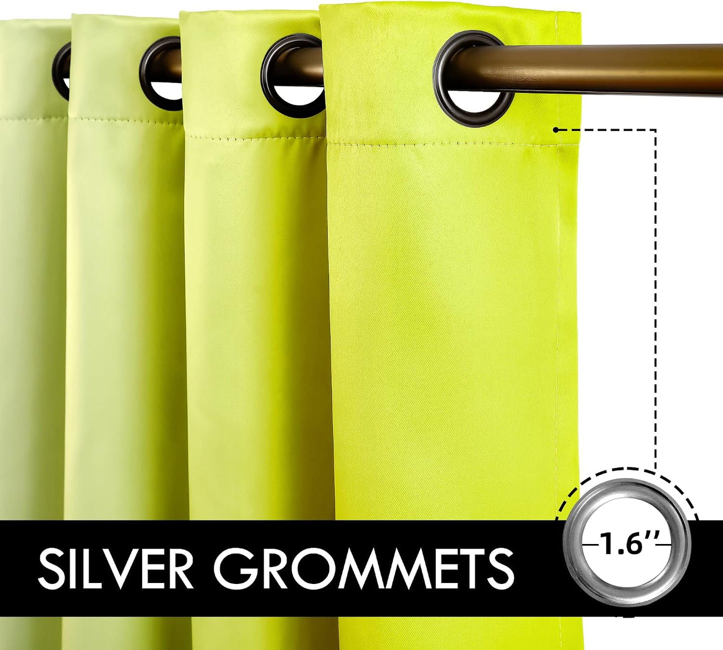 weesire Light Yellow Blackout Curtains for Bedroom Living Room 2 Panels 100% Blackout Ombre Gradient Curtains, 52x84 Inches