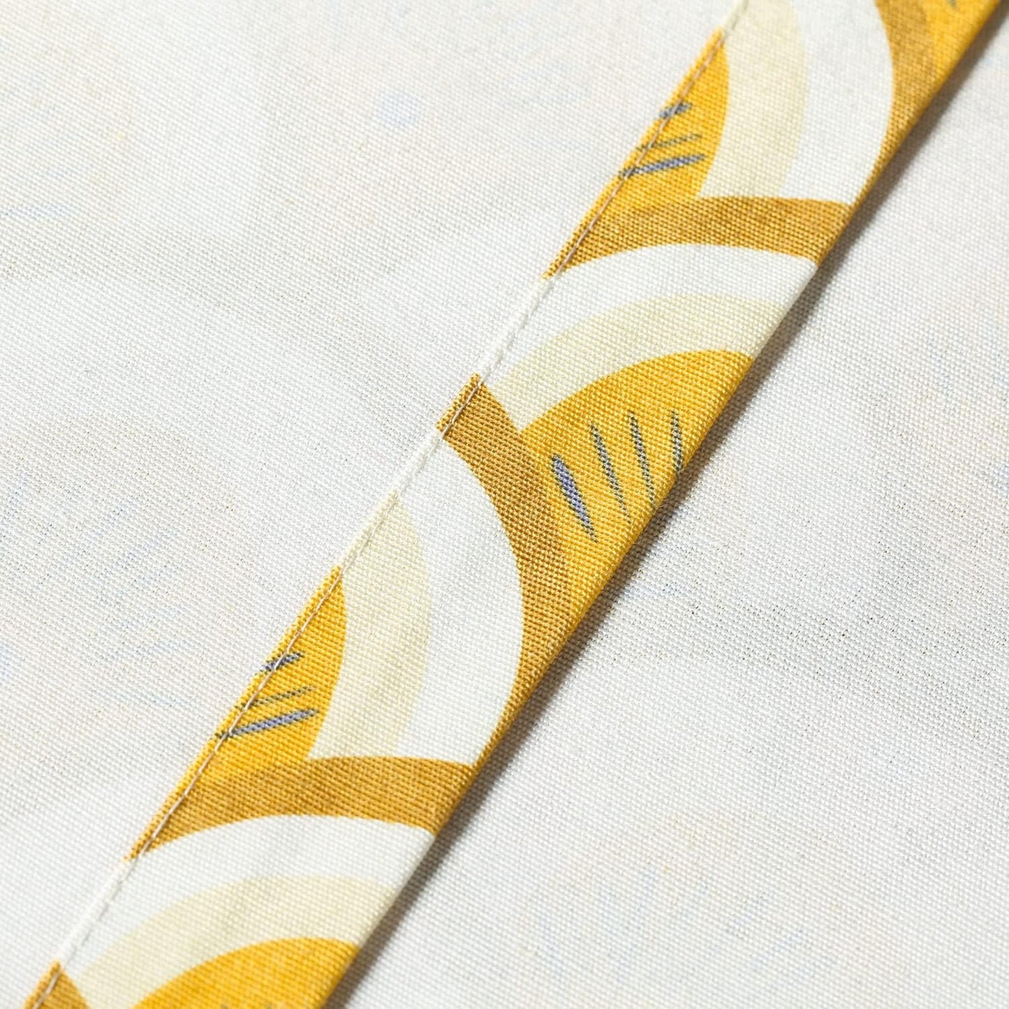 VOGOL Boho Curtain Valances, Country Rustic Yellow Geometric Printed Window Topper Treatment, Rod Pocket Short Drapes for Kitchen Living Room Cafe, 52 x 18