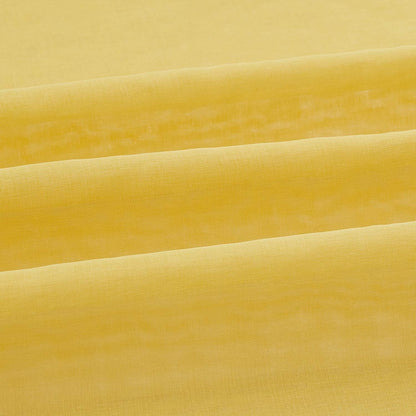 July Joy Semi Linen Look Sheer Curtains for Bedroom, Living Room Grommet Light Filtering Solid Voile Window Curtains, Set of 2 Panels (52 x 84 inch, Yellow)