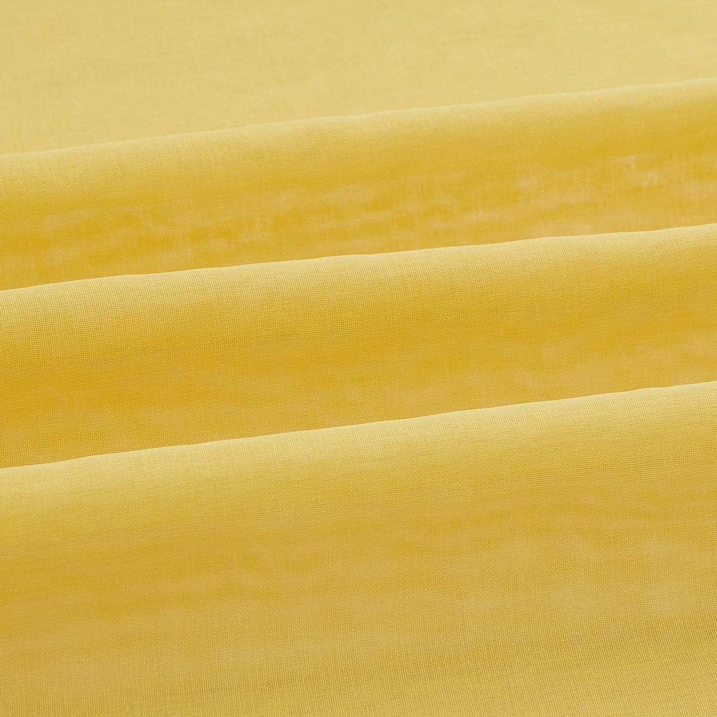 July Joy Yellow ValanceTextured Sheer Curtains for Kitchen，Light Filtering Window Drapes Semi Sheer Rod Pocket Small Curtains for Bathroom Farmhouse W 52 x L 18 inch, 2 Panels