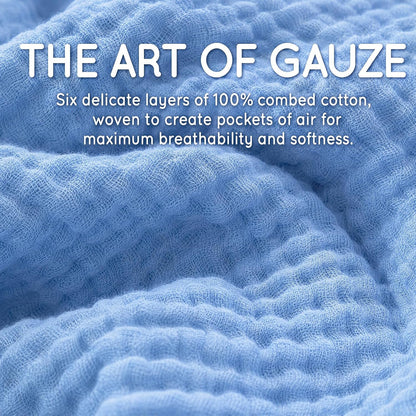 Cotton Muslin Throw Blanket for Adults - 6-Layer Breathable Cooling Summer Blanket - Soft Lightweight Gauze Bedding for Couch Travel & Sleep (130 × 150 cm / 51.18 × 59.06 in,Yellow)