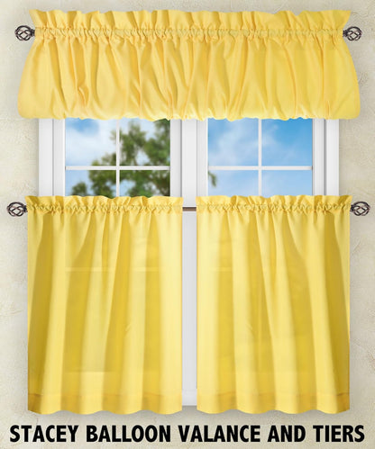 Ellis Curtain Stacey 54-by-13 Inch Ruffled Filler Valance (Yellow)