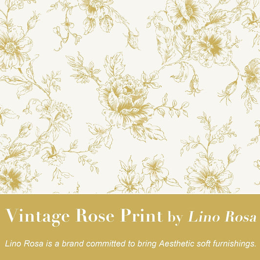 Light Yellow Floral Spring Curtains for Living Room, 84 Inch Semi Sheer Linen Drapes, Vintage French Country Cottage Core Farmhouse Rose Toile Patterned Window Panels for Bedroom Dining Room