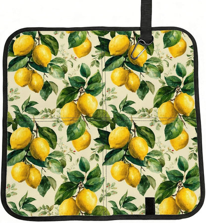 Yellow Lemon Leaves for Foldable Seat Cushion, Waterproof Mat for Camping, Beach & Picnics
