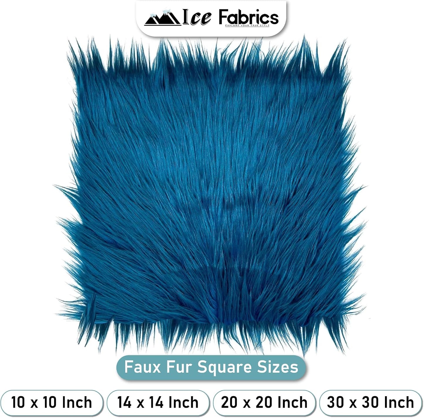 Ice Fabrics Faux Fur Fabric Squares - 10x10 Inches Pre-Cut Craft Fur - Shaggy Mohair Fabric for Costumes, Apparel, Rugs, Pillows, Decorations and More - Yellow - 10"x10"