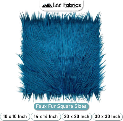 Ice Fabrics Faux Fur Fabric Squares - 10x10 Inches Pre-Cut Craft Fur - Shaggy Mohair Fabric for Costumes, Apparel, Rugs, Pillows, Decorations and More - Yellow - 10"x10"