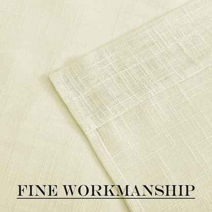 NICETOWN French Sheer Door Panel - Translucent Privacy Sheer with Light Filter Linen Look Textured French Door Curtains (52 inches Width by 40 inches Long, 1 Panel with Tieback, Yellow)