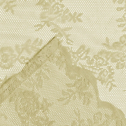 ENJOYBRIDAL Yellow Curtains 84 Inches Long Scalloped Living Room Drapes Sheer Lace Floor Length Rod Pocket Window Curtains 2 Panel Sets Boho Bedroom French Country Floral Window Treatments