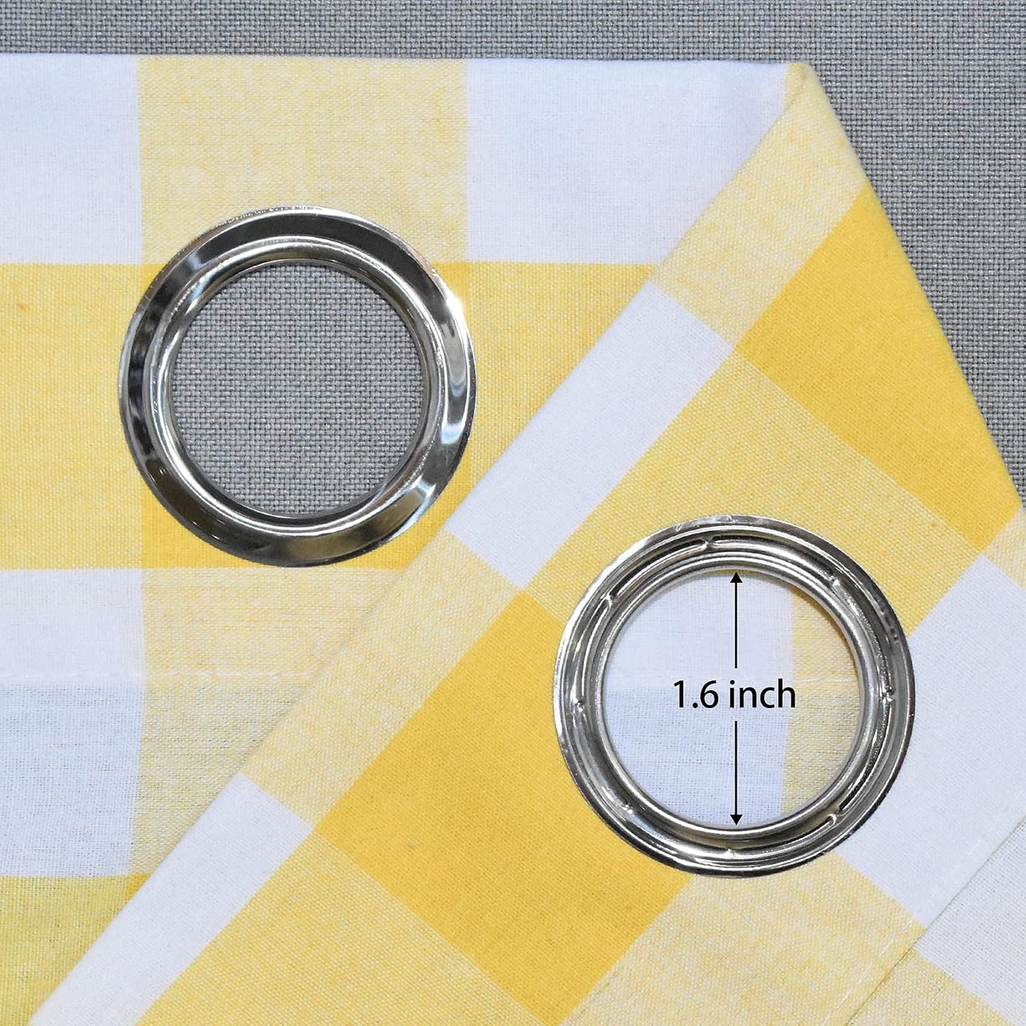 Valance 18 inch Buffalo Check Curtain Valance Gingham Plaid Living Room Window Curtain Panels Bedroom Checker Drapes Grommet Top Window Treatment 2 Panels Yellow and White