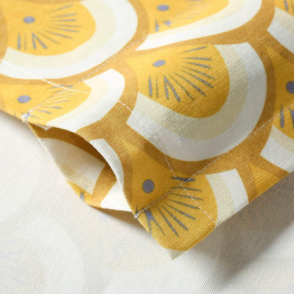 VOGOL Boho Curtain Valances, Country Rustic Yellow Geometric Printed Window Topper Treatment, Rod Pocket Short Drapes for Kitchen Living Room Cafe, 52 x 18