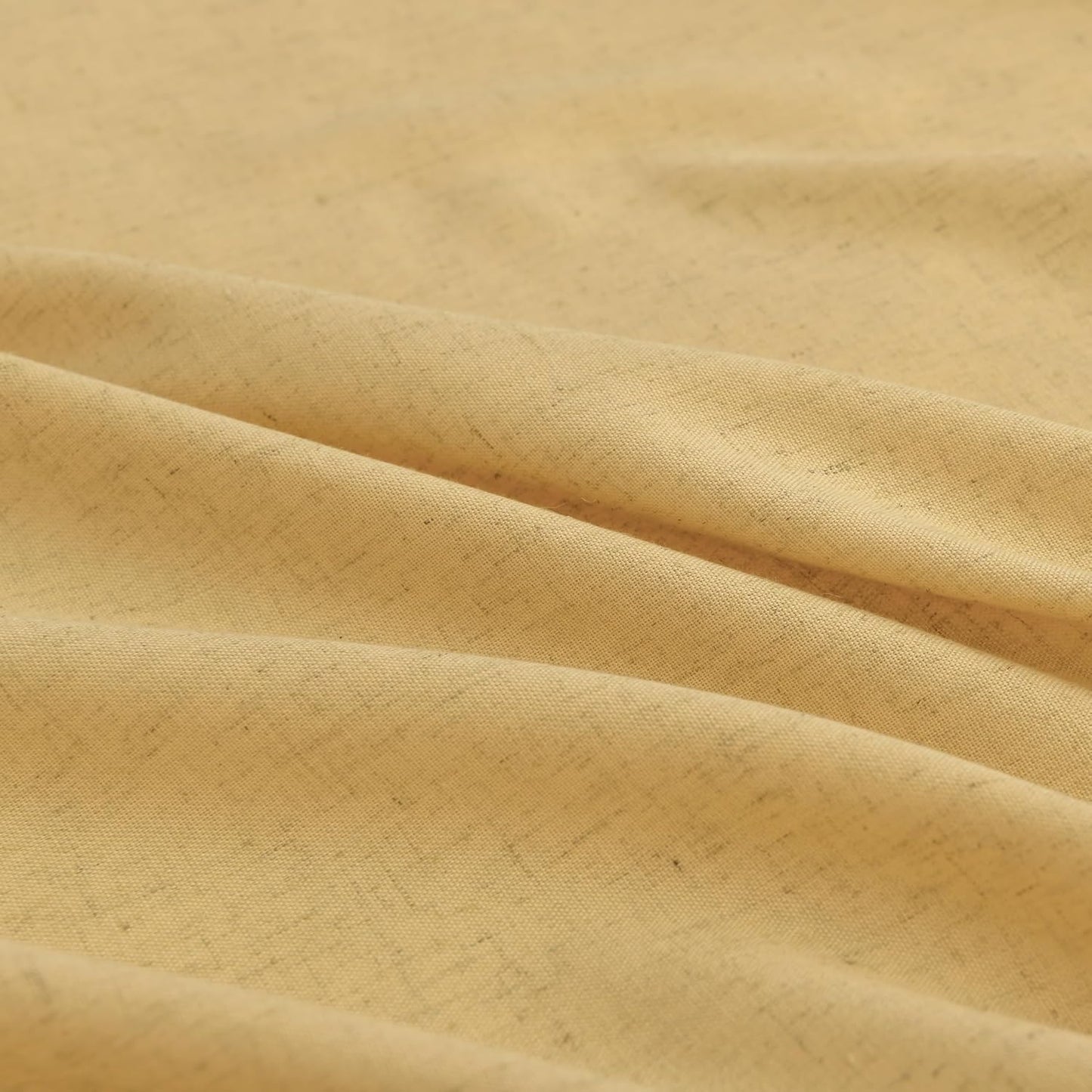 Aersas Gold Yellow Pinch Pleated Linen Curtains 84 Inch Length 2 Panels for Living Room Bedroom Semi Sheer Window Curtain Boho Neutral Back Tab Pinch Pleat Drape with Hooks 40x84