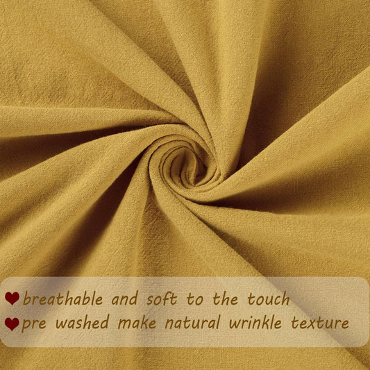 Zealax Mustard Yellow Gorgeous Ruffle Throw Pillow Covers 18x18 Inch, Chic Washed Cotton Pillow Cases Decorative Vintage Pillow Shams Cushion Cover for Bed Couch Living Room Farmhouse Decor, Set of 2