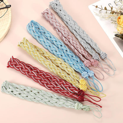 uxcell 2 Pcs Curtain Tiebacks, 56cm/22 Braided Drapery Holdback Holder Curtain Ties Holdbacks Elegant Window Decorative Rope Tie Back for Home Office Hotel Decor, Gold Yellow
