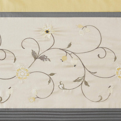 Madison Park Embroidered Light Filtering Rod Pocket Window Treatment Curtain Window Panel Drape for Bedroom Livingroom and Dorm