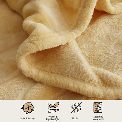 Simple&Opulence Yellow Throw Blanket for Couch-Super Soft Fluffy Blankets for Women 50x70 Inches Cozy Lightweight Fleece Blanket for Home Decor