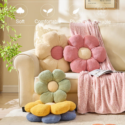 XIAIJIA Daisy Decorative Pillow - Cute Yellow Flower Cushion, 15.7"