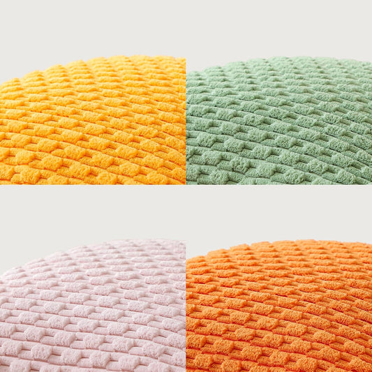 OTOSTAR Set of 4 Soft Corduroy Decorative Throw Pillow Covers 18x18 Square Striped Boho Pillow Cases for Sofa Couch Bedroom Living Room Home Decor Cushion Cover, Sage Green/Light Pink/Yellow/Orange