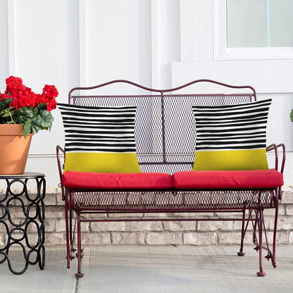 Swono Abstract Black Yellow Home Decorative Throw Pillows Covers 18"X18" Set of 2 Outdoor Pillowcase for Livingroom Bedroom, Modern Black Stripes Yellow Block Boho Pillow Cushion Covers for Man Woman
